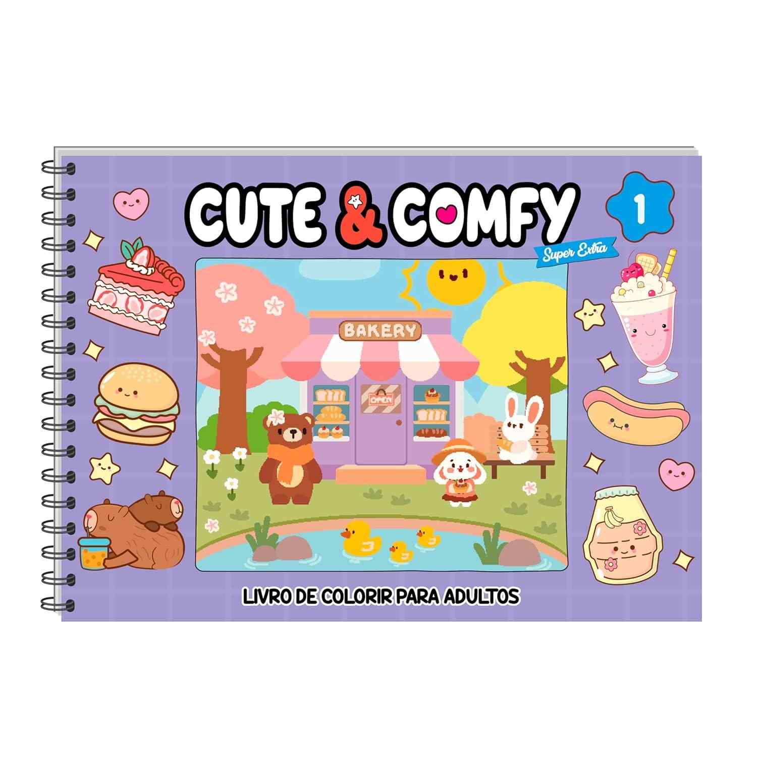 Livro de Colorir Adulto Cute & Comfy Super Extra Edição 01 - Capa Holográfica
