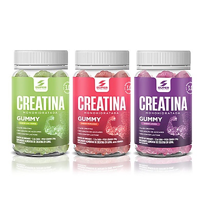 Super Gummy Creatina: Kit 3 Sabores + Desconto!