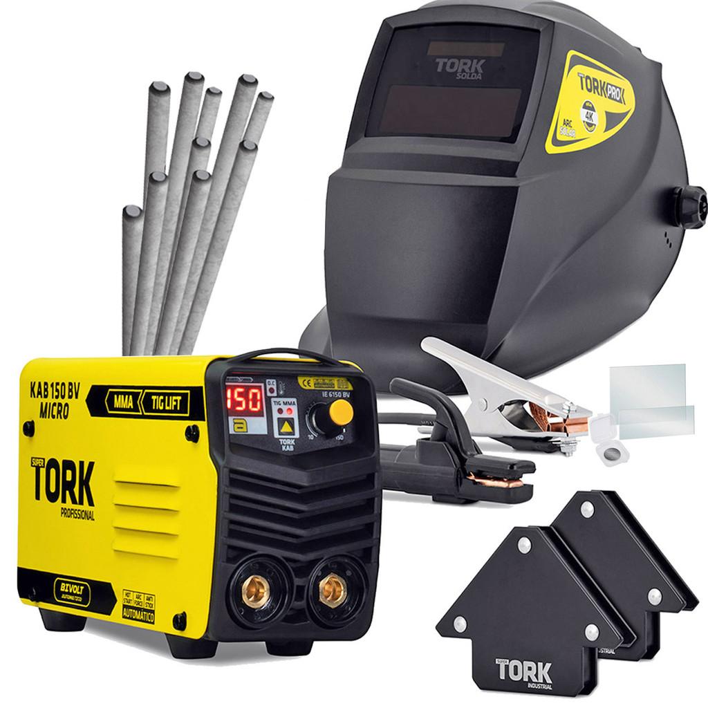 Super Inversor de Solda 150A Bivolt: Kit Completo com Máscara e Acessórios