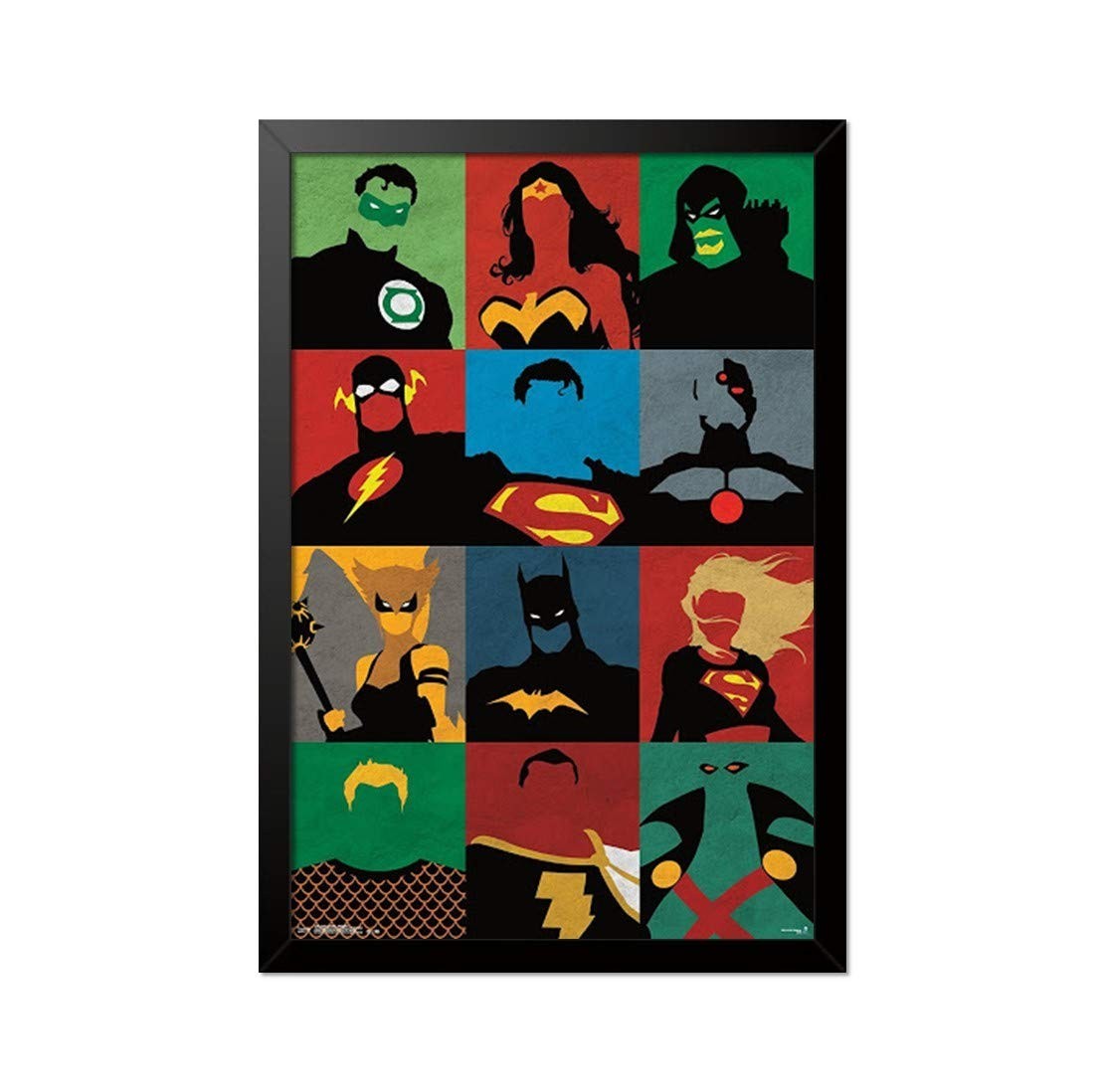 Quadro Poster DC Super Heróis 33x23cm - Decore com Estilo e Paixão por Heróis