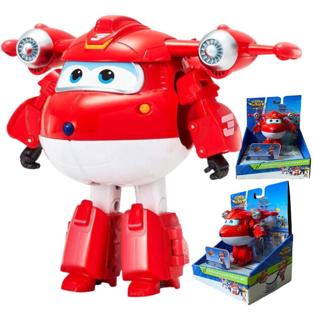 Super Wings Jett Supercharged Vermelho: Transforme e Brinque como um Herói!