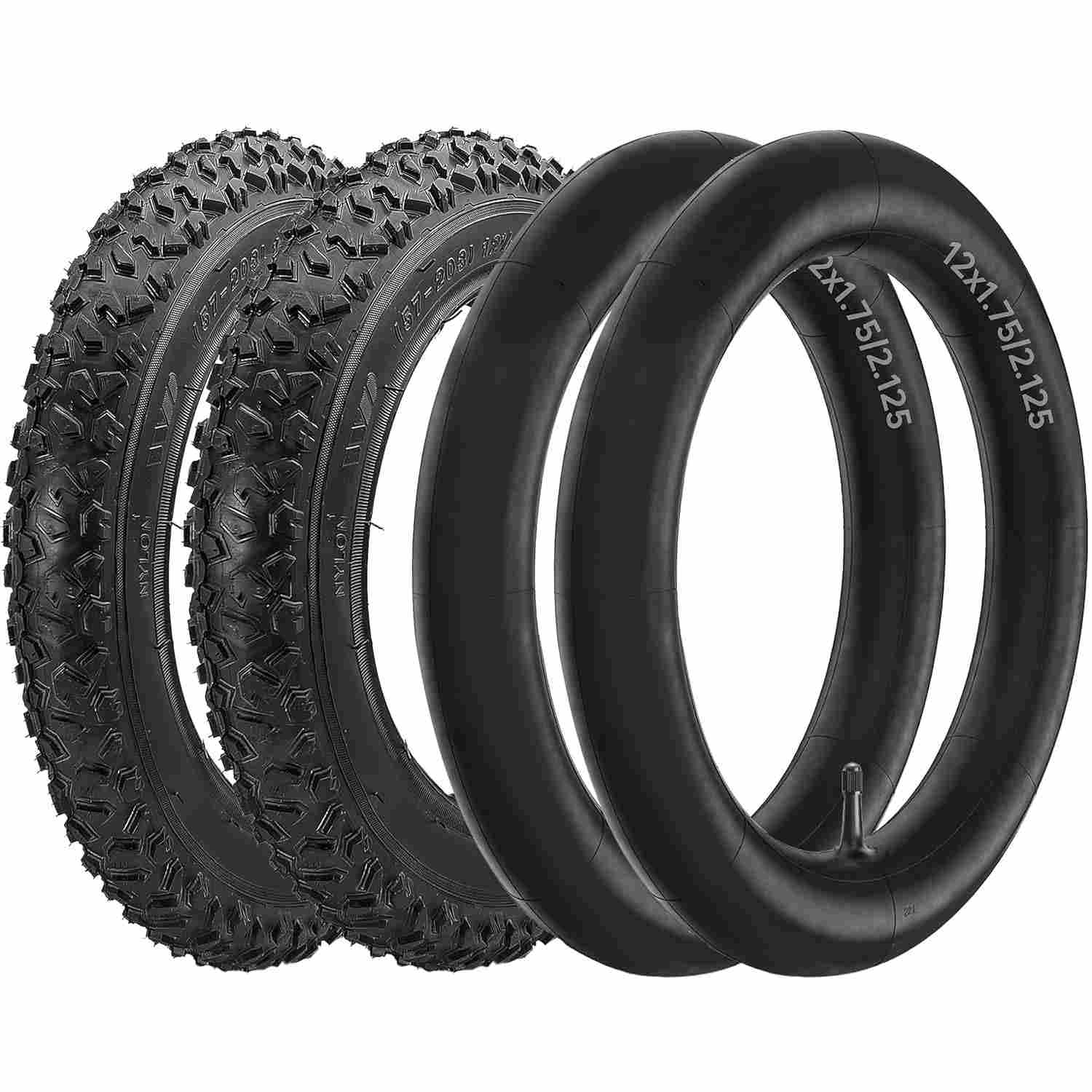 Conjunto 2 Pneus e Câmaras 12 1/2x2 1/4 para Scooters Elétricas - Durabilidade e Aderência Superior
