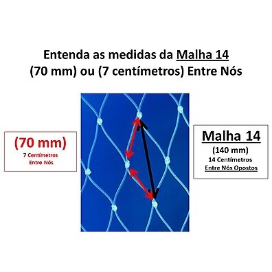 Rede Malha 14 (70mm) Fio 0,40 – 100 Metros de Qualidade Superior