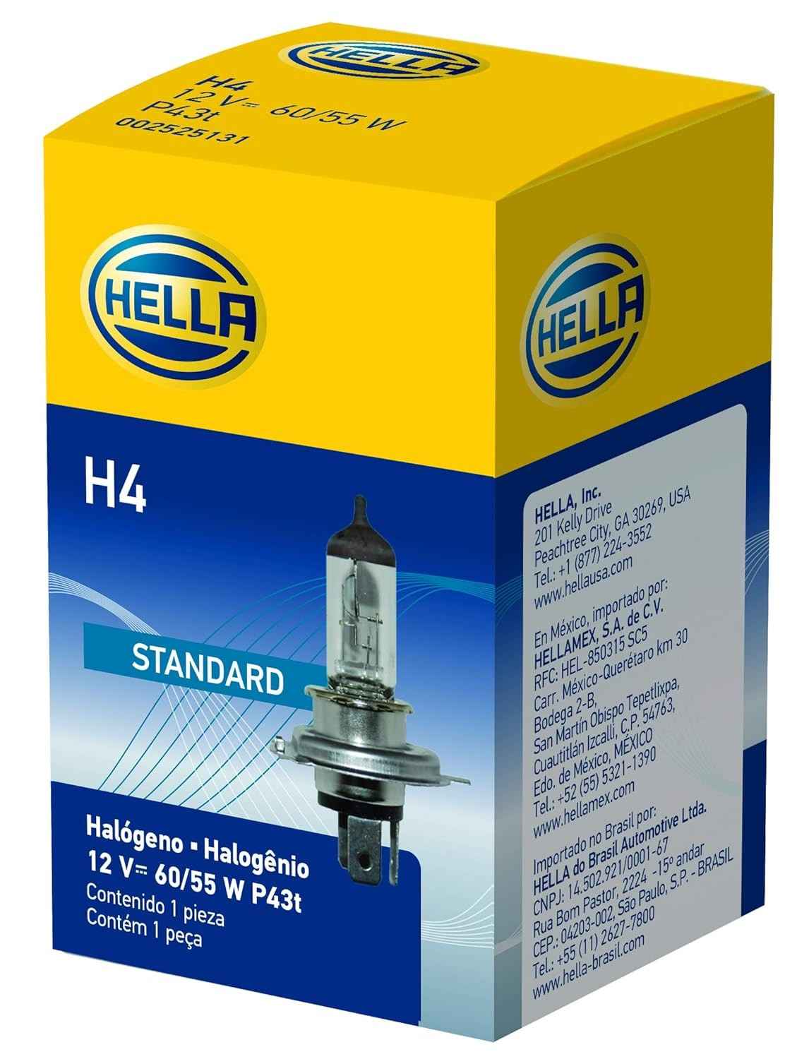 Lâmpada H4 HELLA 12V 60/55W: Iluminação Superior e Segurança para Seu Veículo