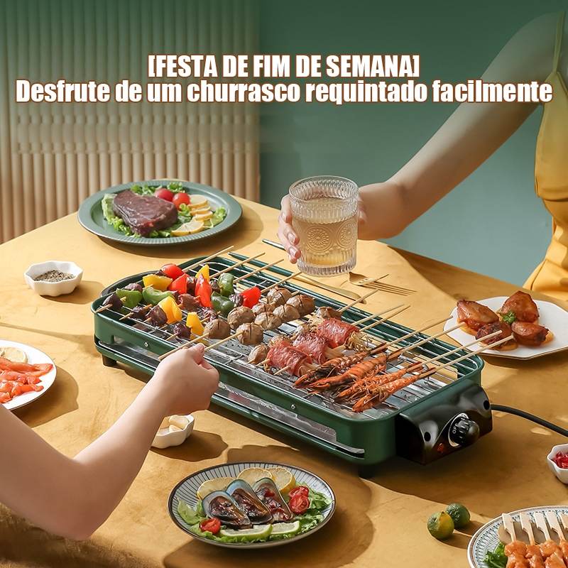 Churrasqueira Elétrica 1500W: Churrasco Sem Fumaça e Superprática