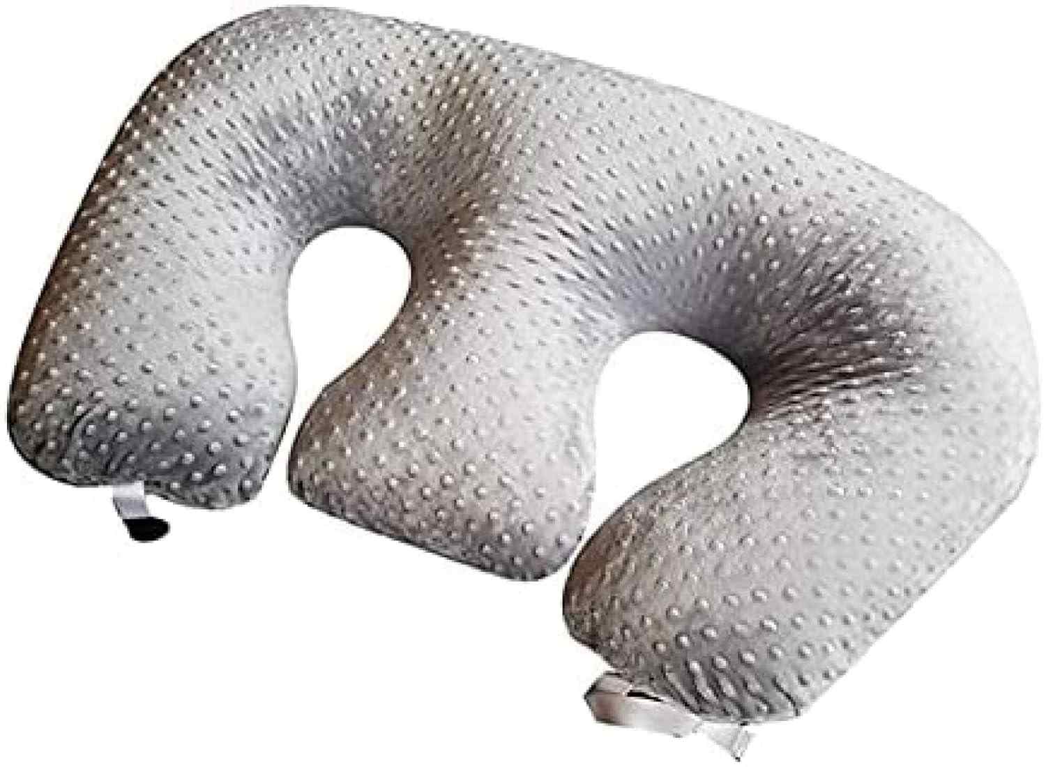 Travesseiro de Amamentação Multifuncional para Gêmeos - Suporte Ergonômico em Tecido de Algodão Lavável