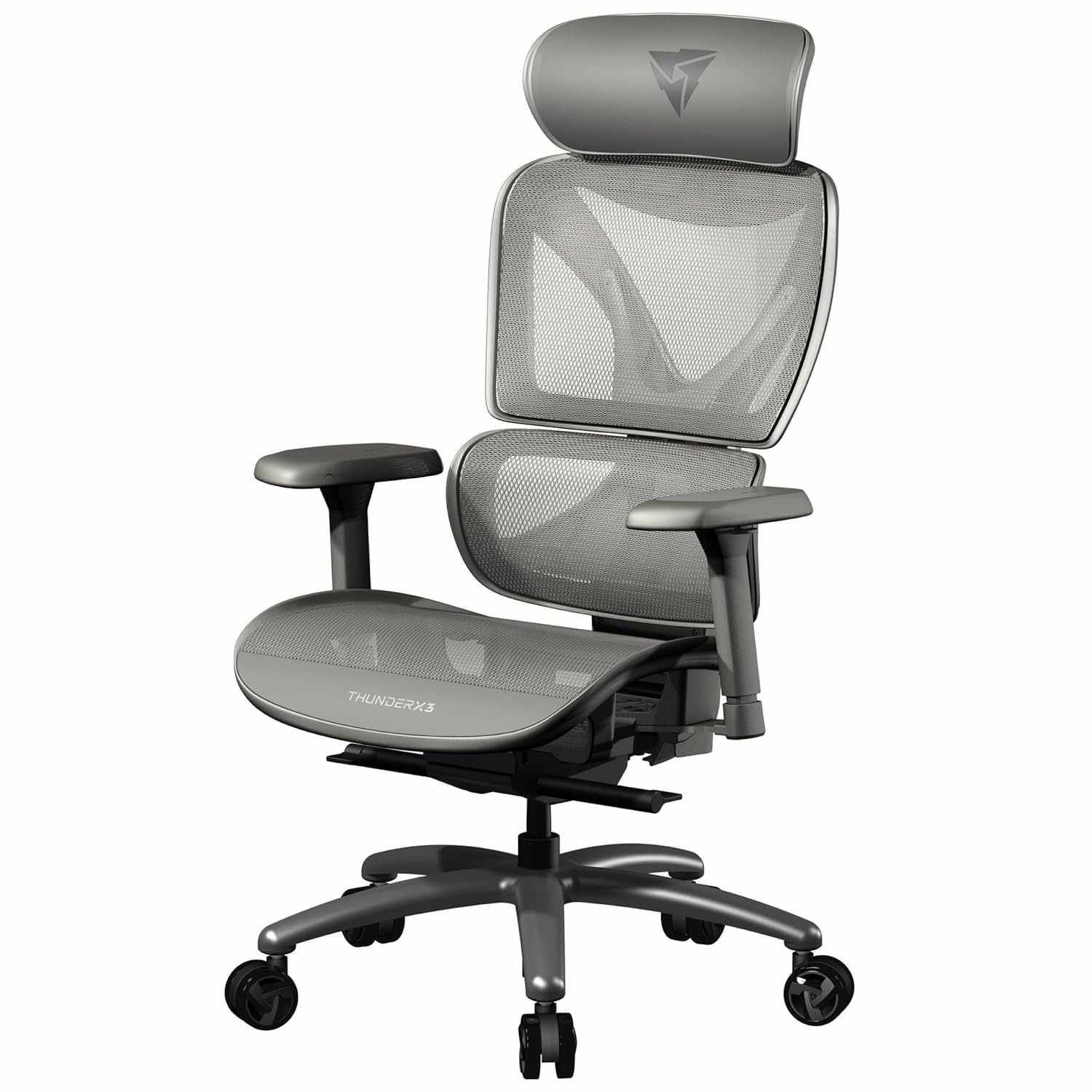Cadeira Ergonômica XTC Mesh Cinza ThunderX3 – Conforto e Suporte Premium para Longas Jornadas