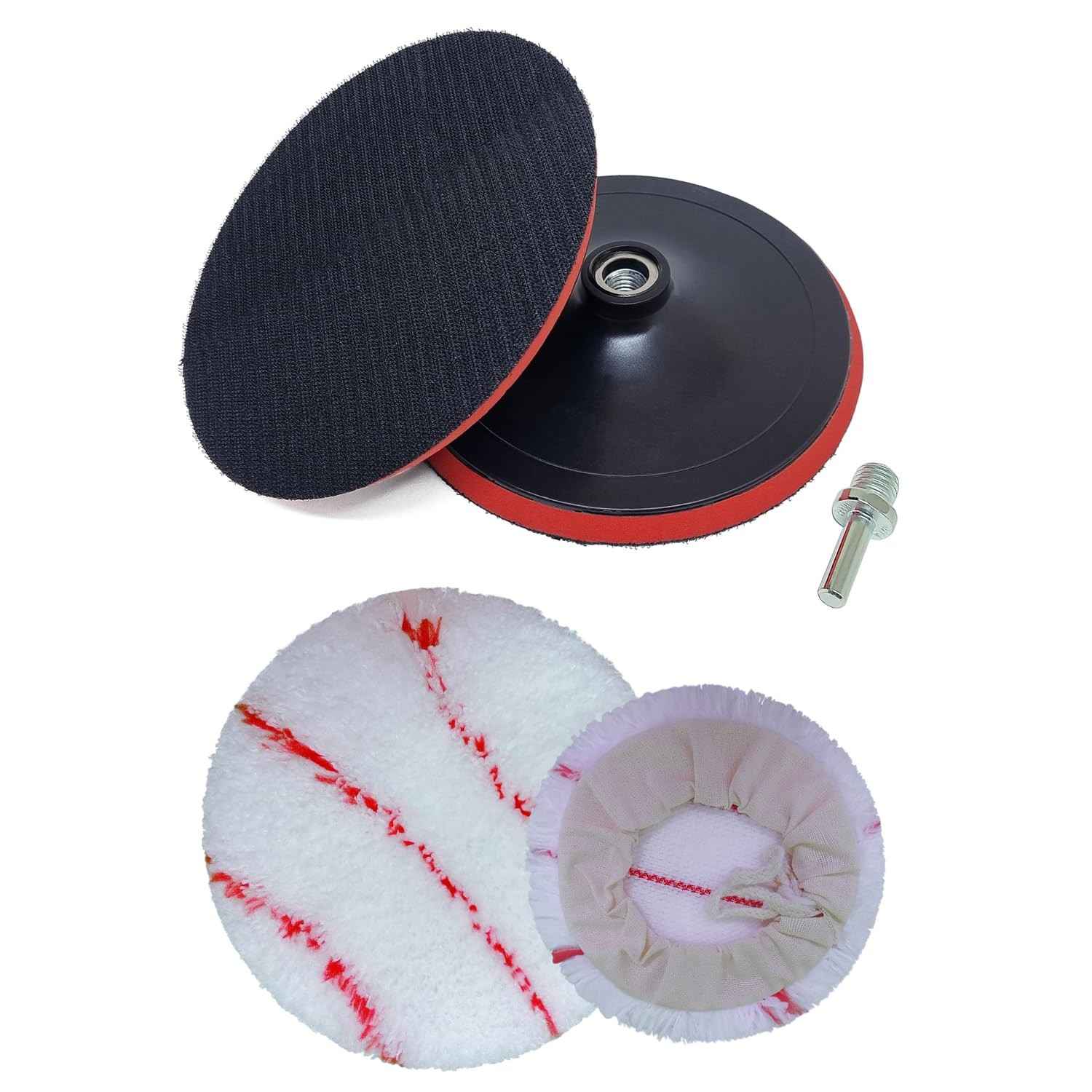 Kit Profissional para Polimento Automotivo - Boina Microfibra 180mm com Suporte e Adaptador