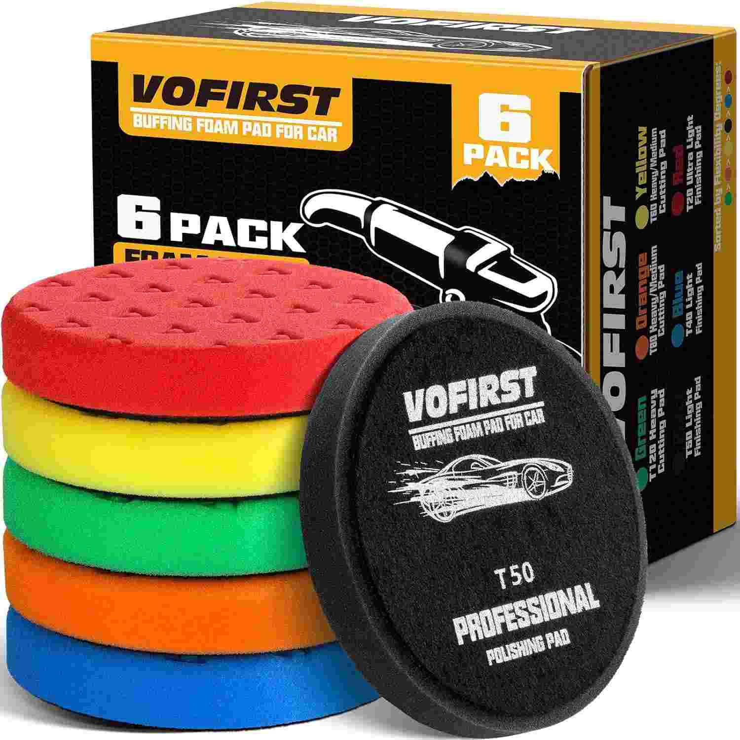 Almofadas de Polimento 5,5" - Kit 6 Peças para Carro com Suporte 125mm - Alta Performance