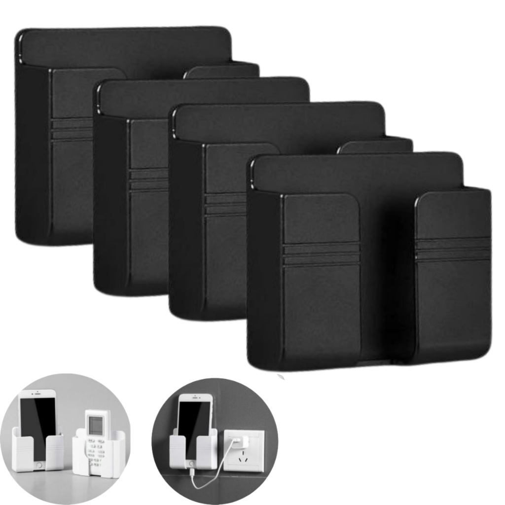 Suporte de Parede para Celular com Adesivo Preto – Fixação Segura