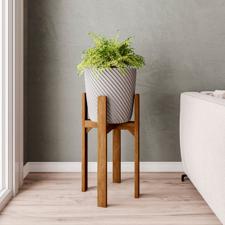 Suporte de Vaso em Madeira 55cm/40cm com Vaso de Plantas