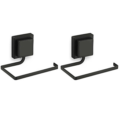 Suporte Papel Higiênico Preto 3M: Kit 2 Fácil Instalação