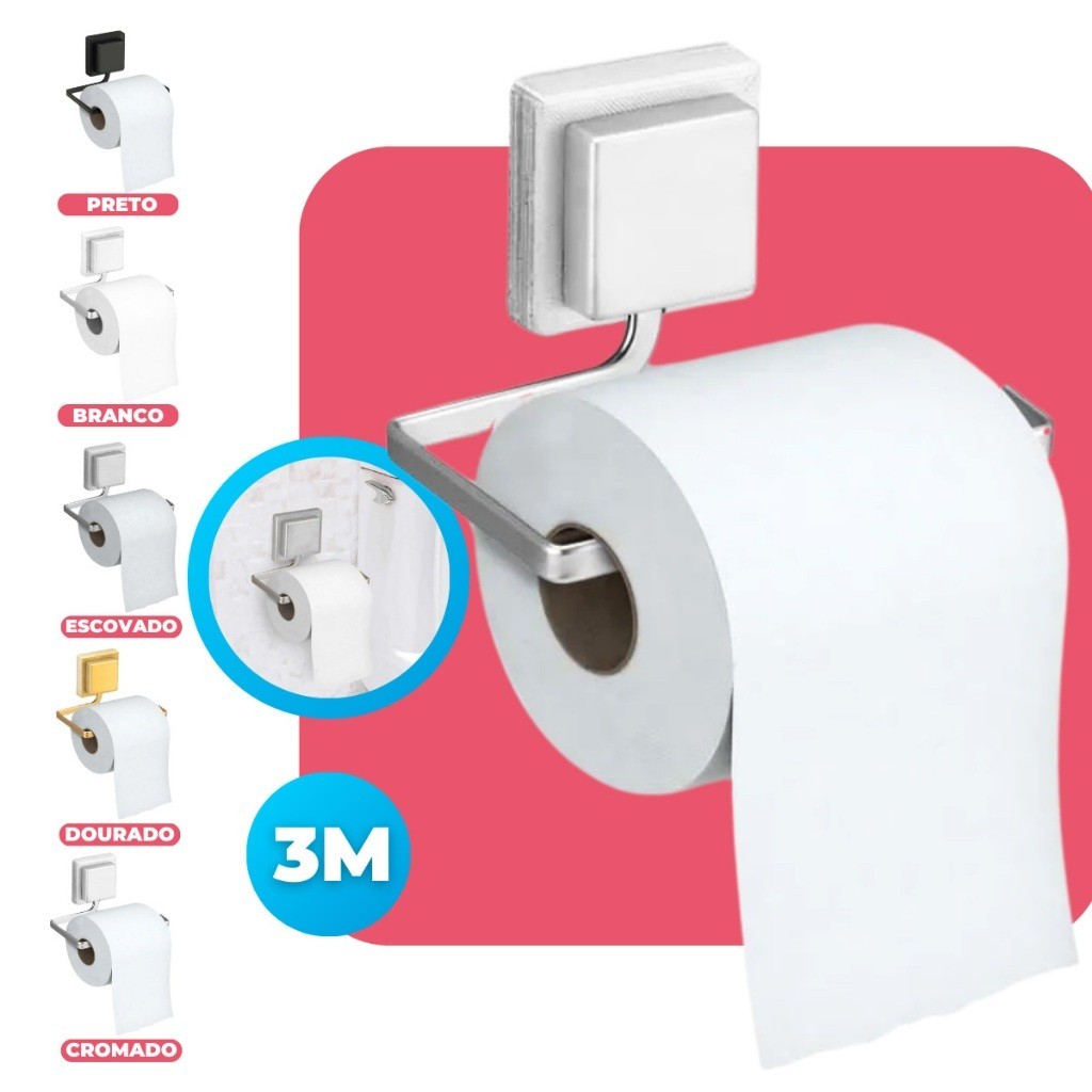 Suporte Papel Higiênico Sem Furo: Arthi 3M