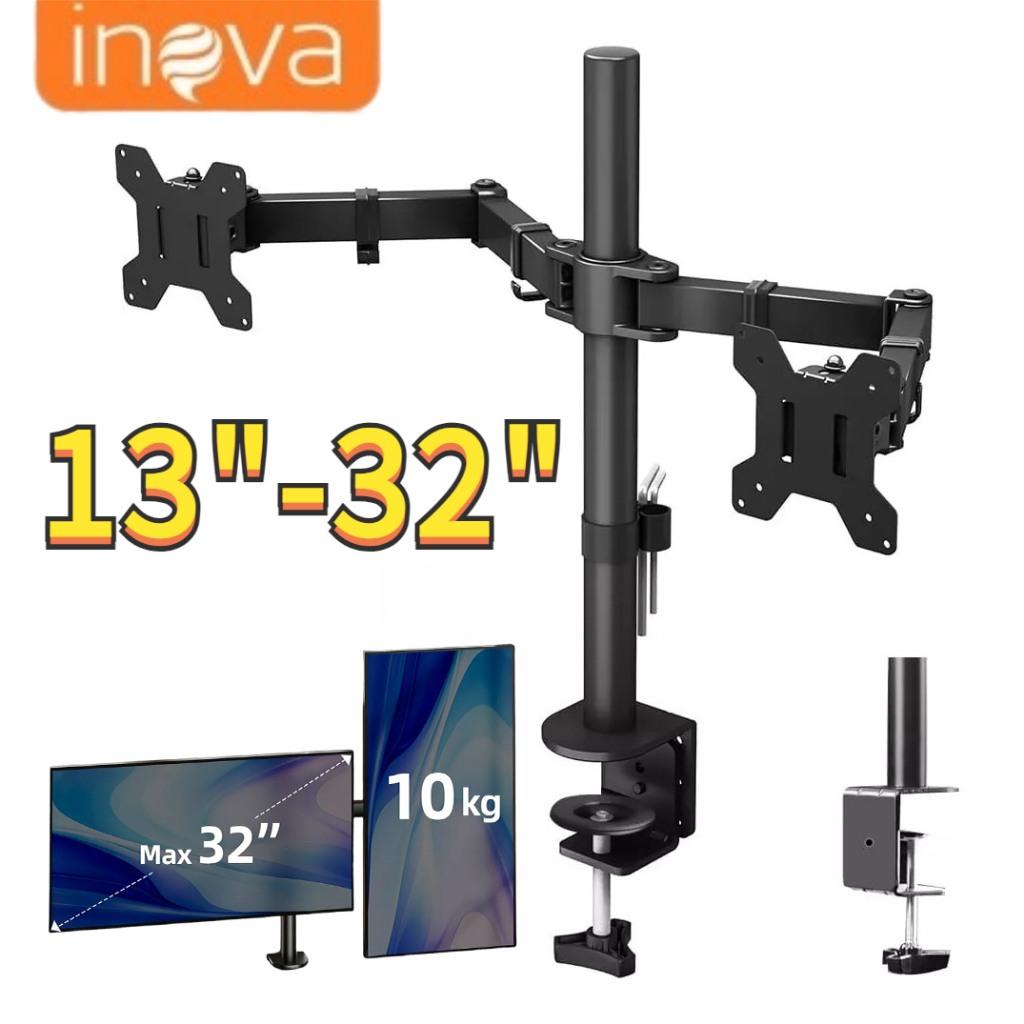 Suporte para 2 Monitores INOVA: Ergonômico e Ajustável