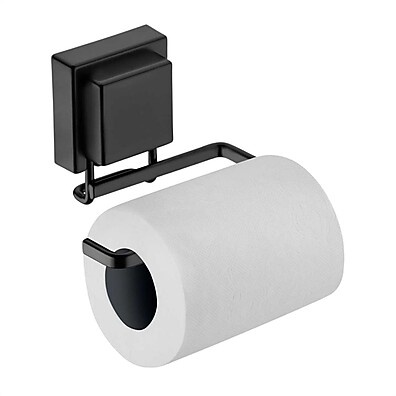 Suporte para Papel Higiênico com Ventosa – Preto Fosco