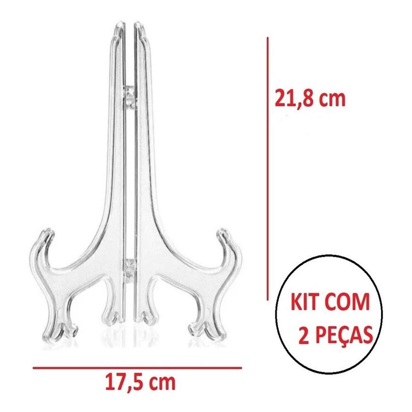 Suporte para Pratos Transparente 21,8 cm – Mostre Sua Coleção com Elegância