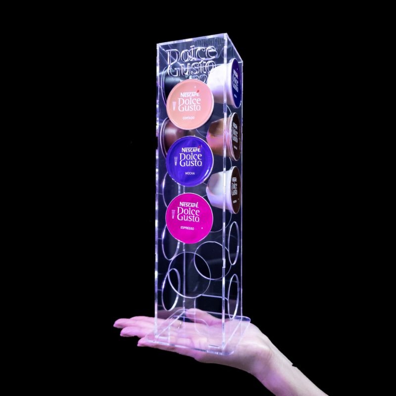 Suporte Porta Cápsulas Dolce Gusto Acrílico para 18 Unidades – Organize com Elegância!