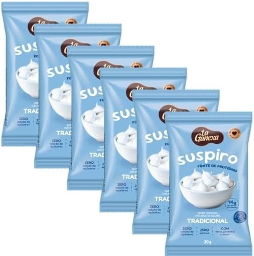 Kit 6 Suspiro Proteico sabor Tradicional 30g - La Ganexa