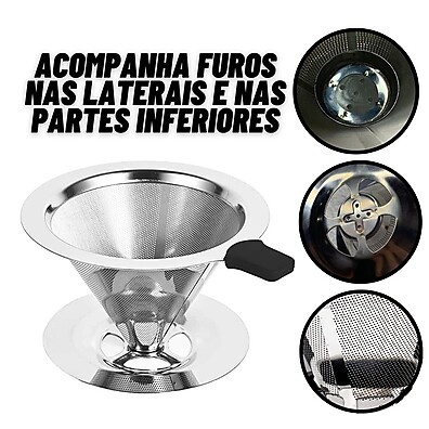 Filtro de Café Inox Reutilizável 103: Café Limpo e Sustentável