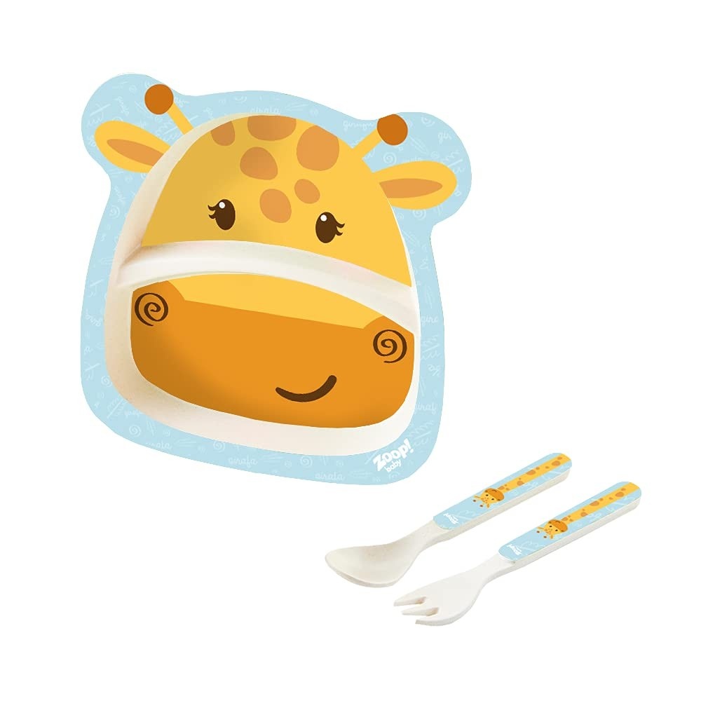 Zoop Toys Kit Alimentação Prato Baby 3 Peças Girafa - Seguro, Sustentável e Divertido