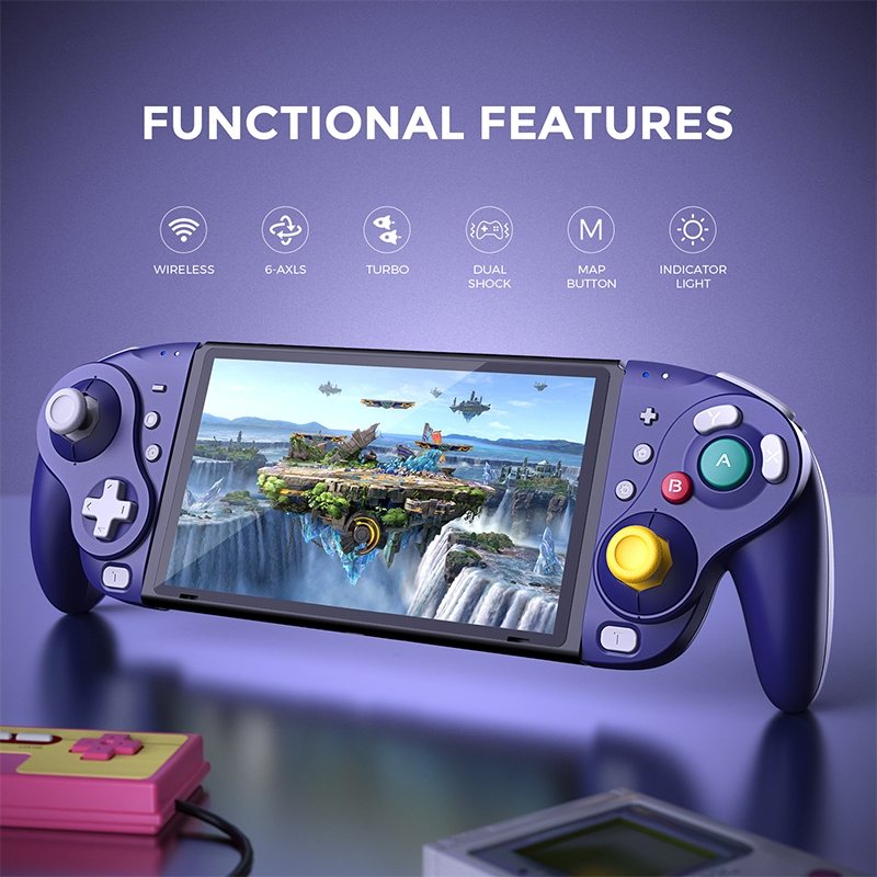 NYXI Wizard: Controle Sem Fio Roxo Para Nintendo Switch