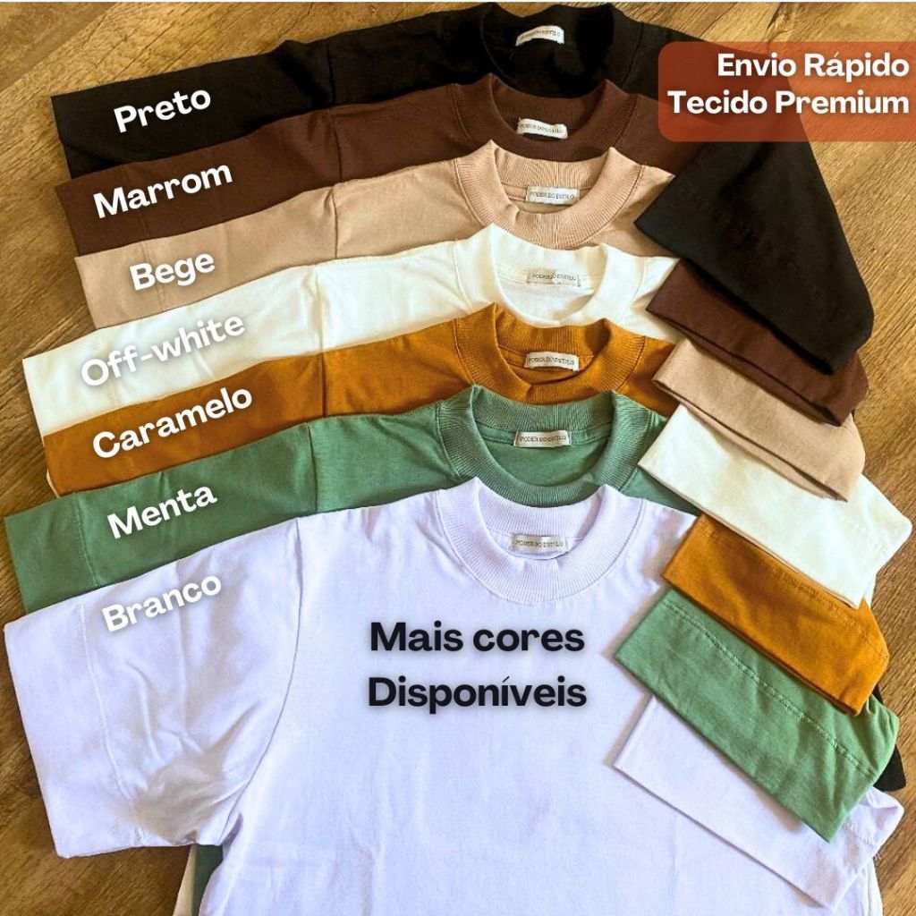 T-Shirt Gola Alta Feminina 100% Algodão - Conforto e Estilo