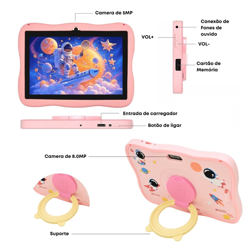 Tablet Infantil Astronauta 8" - Wifi e Youtube!