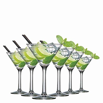 Taças de Vidro Martini 225ml Ruvolo - 6 Peças para Drinks