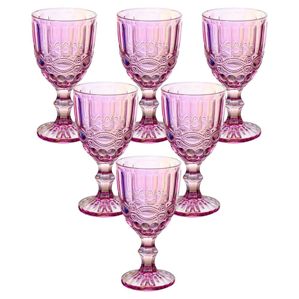 Taças Rosa Furta-Cor Lace: Elegância em 6 Peças