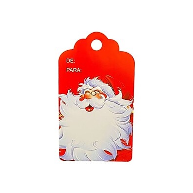 Tag Natalina Papai Noel Vermelha – 10 Unidades