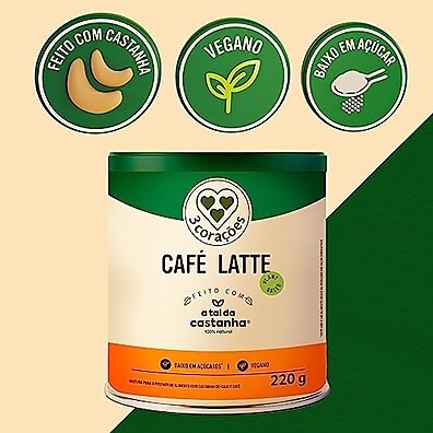 Café Latte A Tal da Castanha 3 Corações 220g Vegano