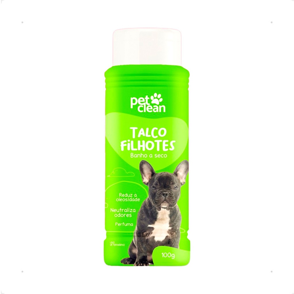 Talco Banho a Seco Pet Clean para Filhotes - 100g
