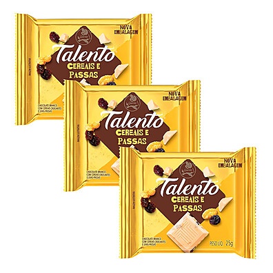 Talento Branco Cereal & Uvas Passas: Kit 3 Delícias!