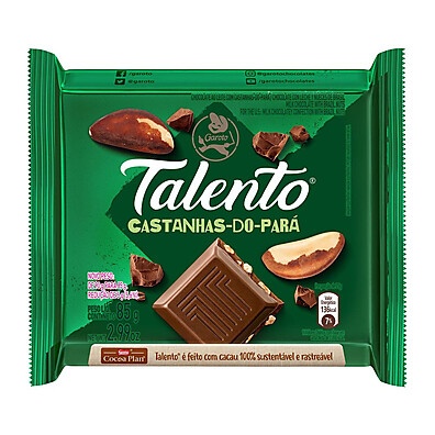 Talento Garoto: Chocolate ao Leite com Castanha do Pará