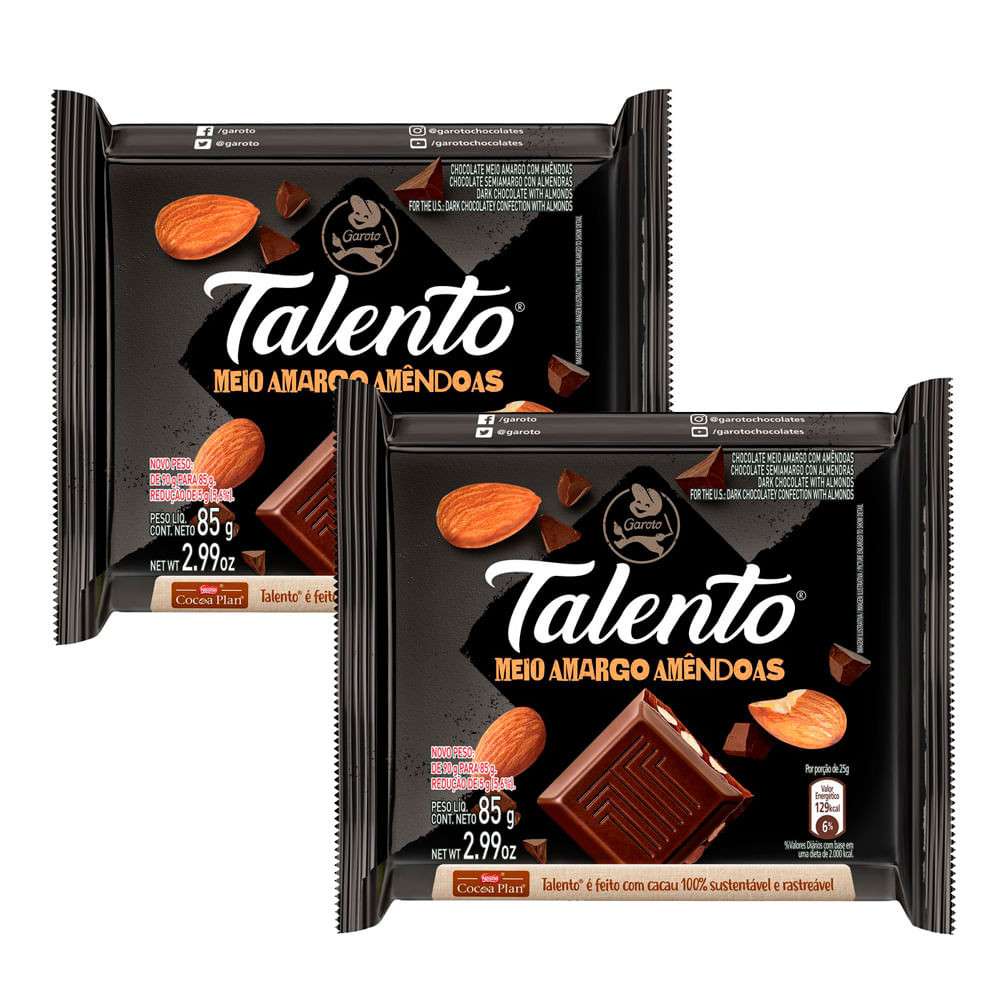 Talento Meio Amargo: O Chocolate com Amêndoas Irresistível!
