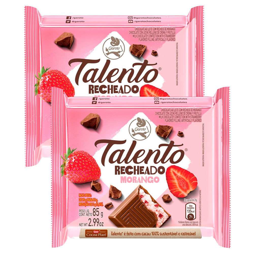 Talento Morango: Kit 2 Chocolates Irresistíveis!