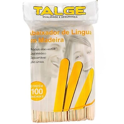 Palitos Depressores de Língua: 100 Unidades Talge
