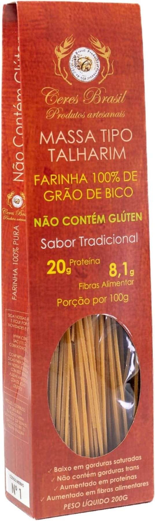 Talharim de farinha de grão de bico tradicional Ceres Brasil 200g