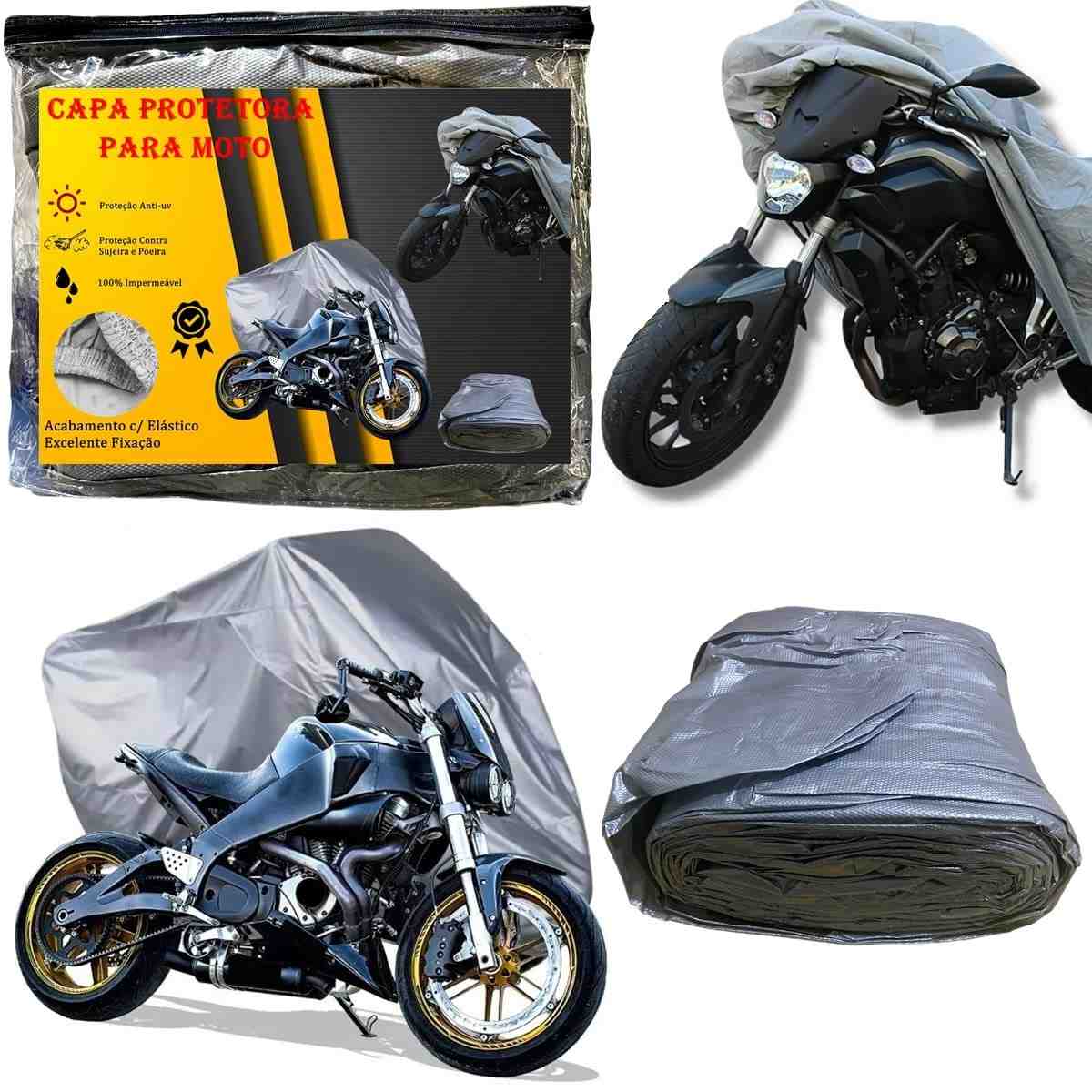 Capa Protetora Forrada para Moto 100% Impermeável Anti-UV - Proteção Total (Tamanho G)