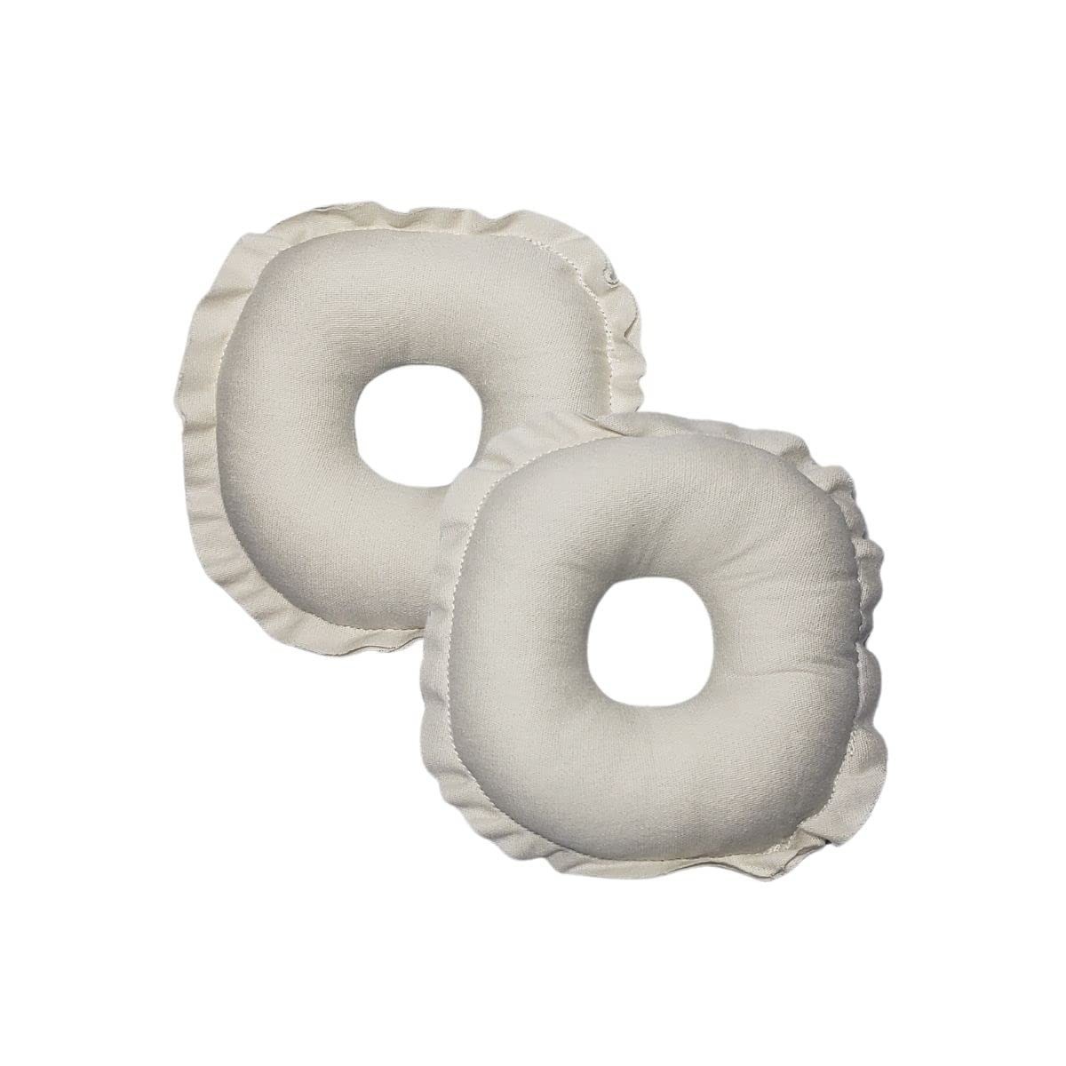 Kit 2 Rosquinhas De Amamentação Absorventes Seios Lavável 100% Algodão Tamanho:U;Cor:Bege