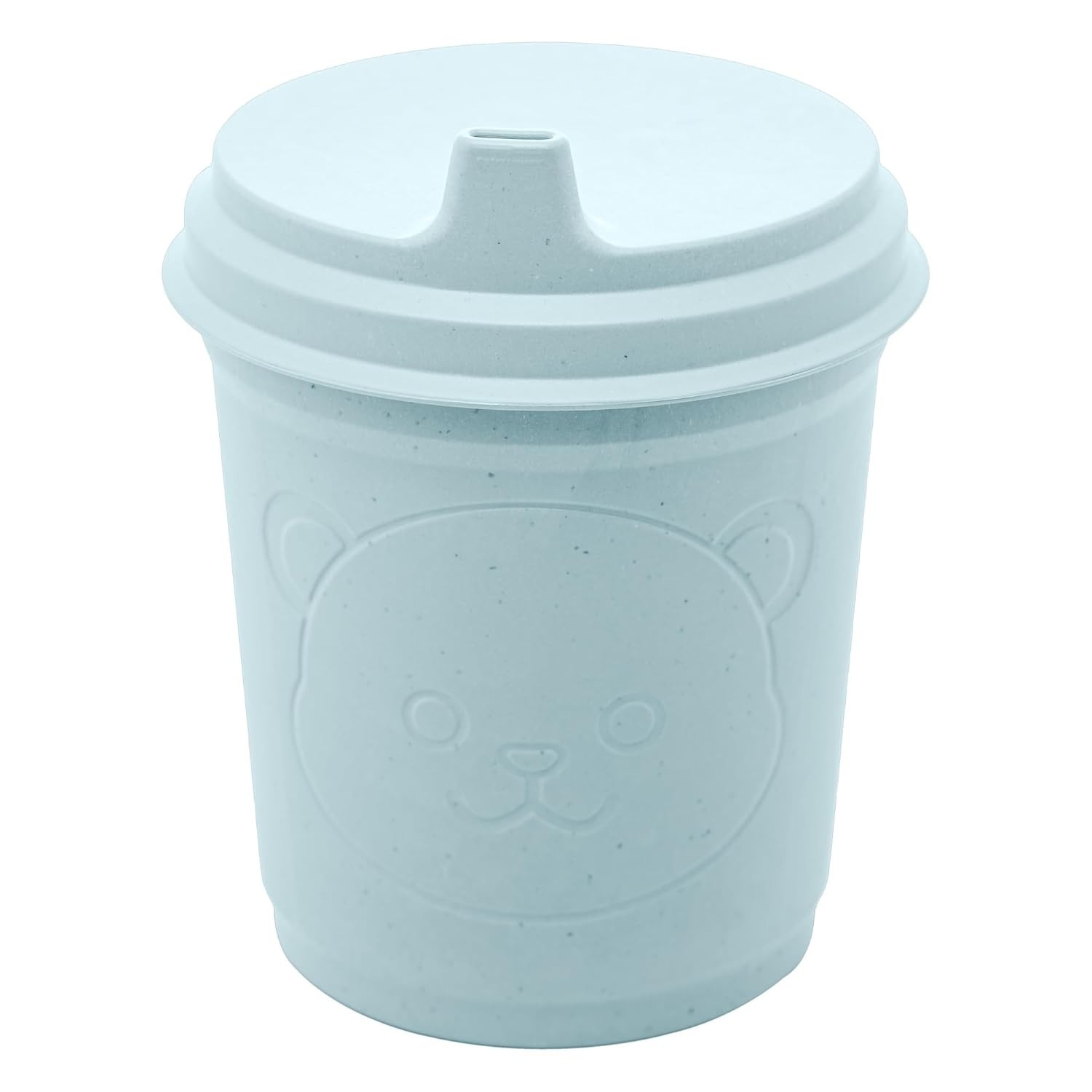 Copo de Bambu com Tampa Baby Bear Azul 450ml - Sustentável e Charmoso