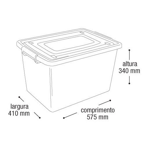 Organize Já! Kit 2 Caixas 56L com Tampa