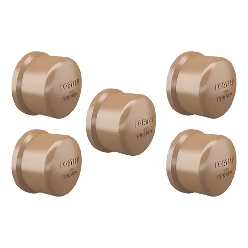 Tampão Soldável 25mm Fortlev: Pacote com 50 Unidades