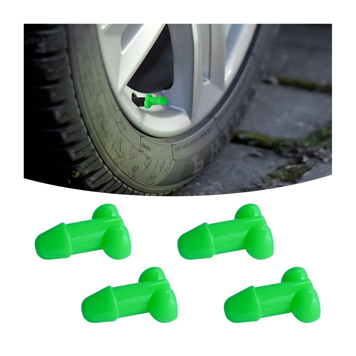 4x Tampas de Válvula de Pneu Engraçadas para Carro - Dê um Toque Divertido e Proteja!