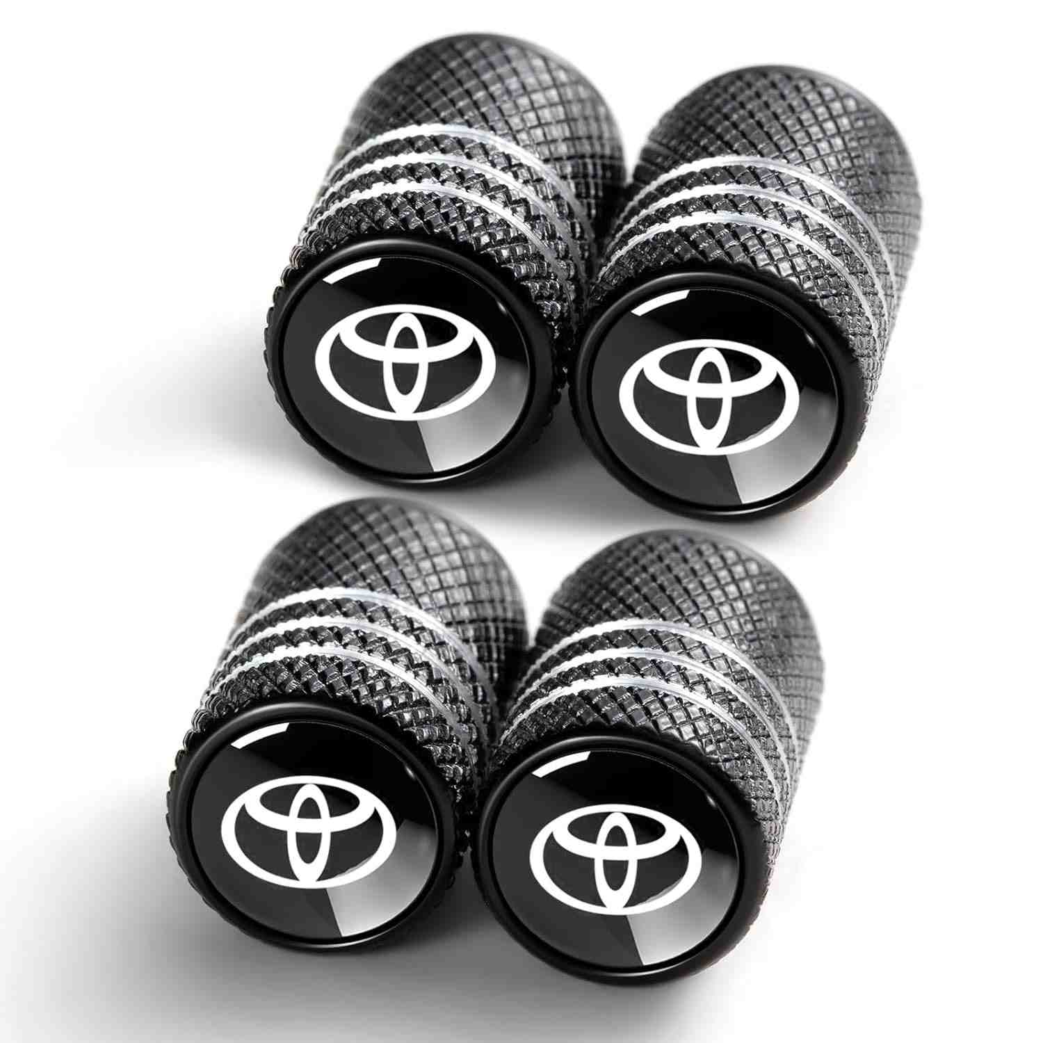 Tampas de Válvula de Pneu Premium para Toyota: Proteção e Estilo em Liga de Alumínio (4 Unidades Pretas)