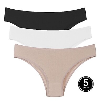 Tanga Algodão: Kit 5 Conforto Diário A10