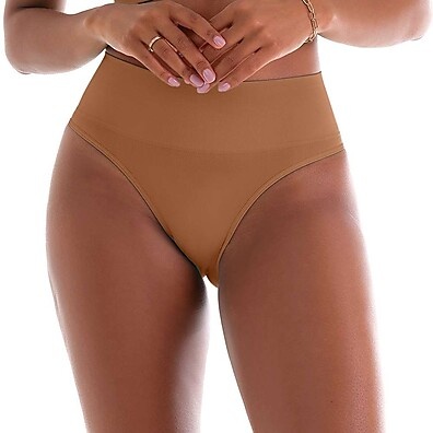 Tanga Cós Alto Sem Costura: Conforto Avelã