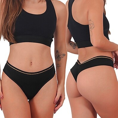 Tanga Lurex Microfibra: Kit 3 Delicadas e Confortáveis