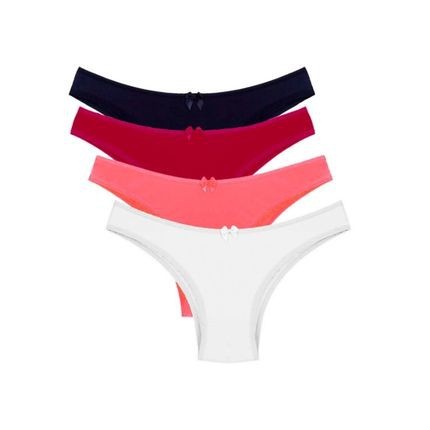Tanga Microfibra Algodão: Kit 4 Lingerie Premium