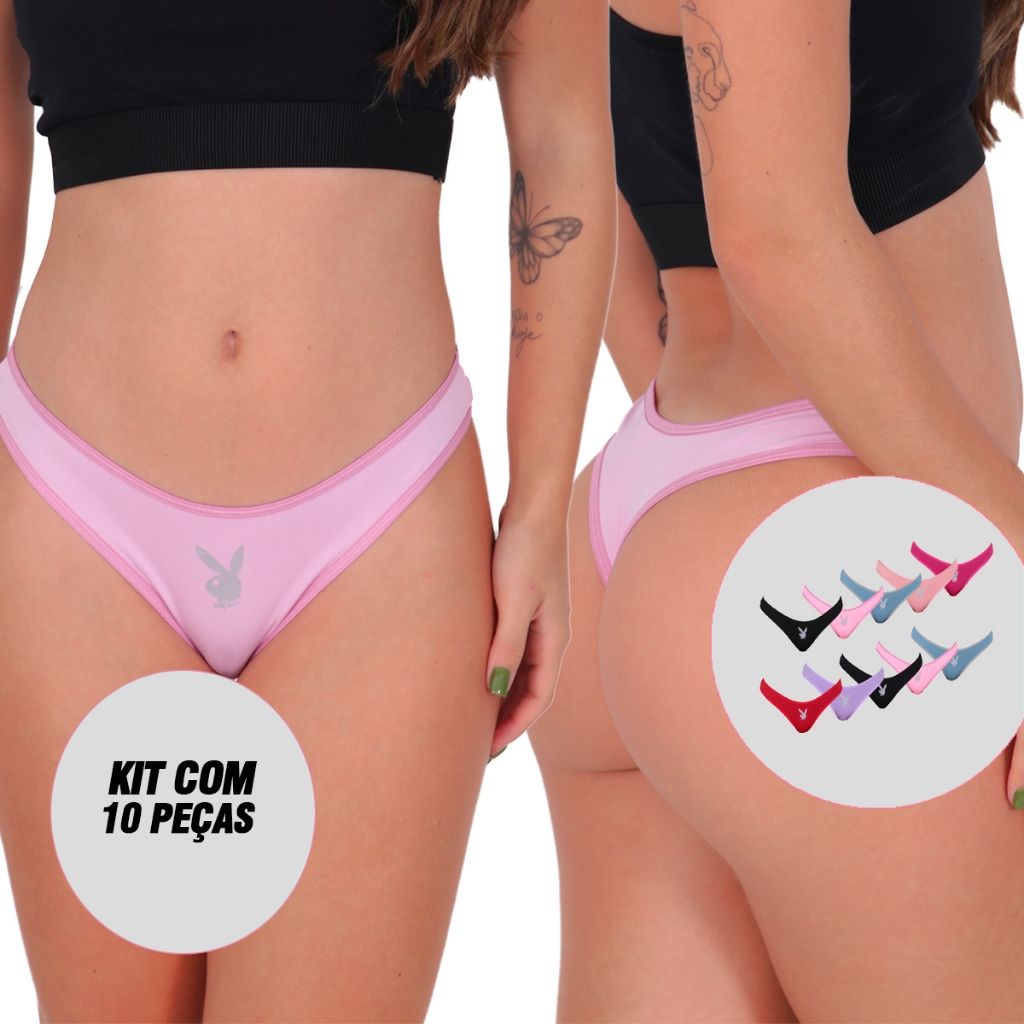 Tanga Playboy: Kit 10 Sexy e Confortável